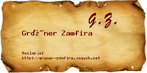 Grüner Zamfira névjegykártya